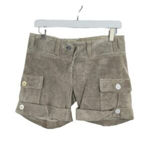 NWOT June 100% Suede Leather Cargo Shorts Size 27